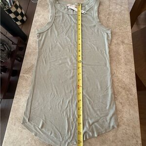 Olivaceous Light gray/pale celery green tank top.